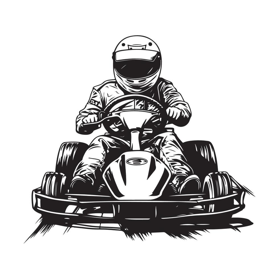 Vamos karting valores ilustraciones vector