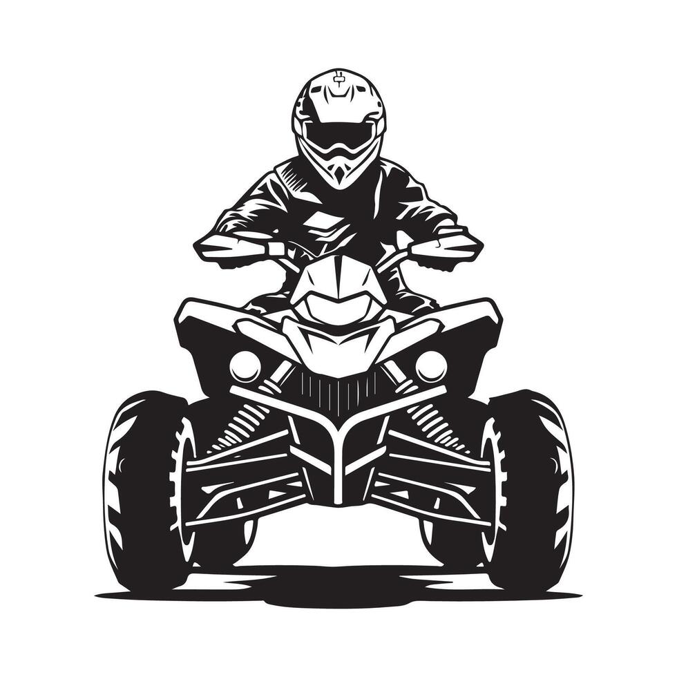 ATV Image Vector, Illustration of a rider ATV vector