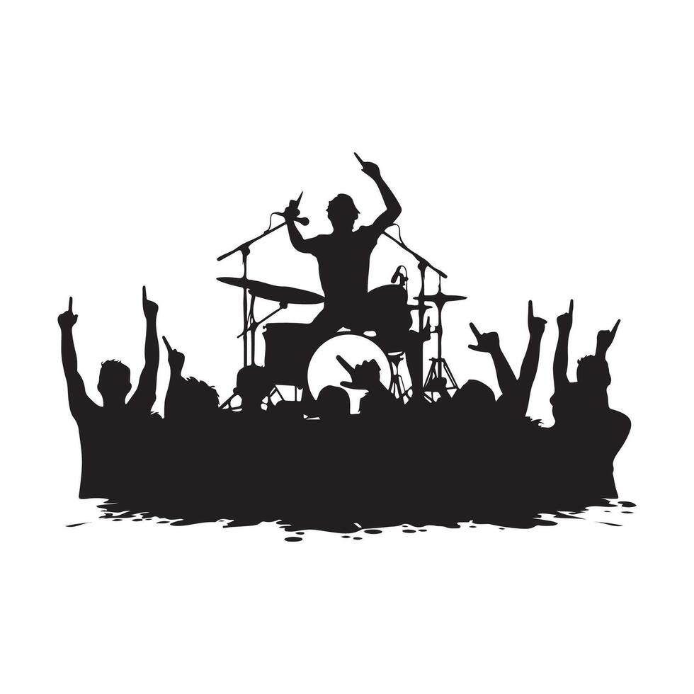 Band silhouette design. music concert vector illustration.