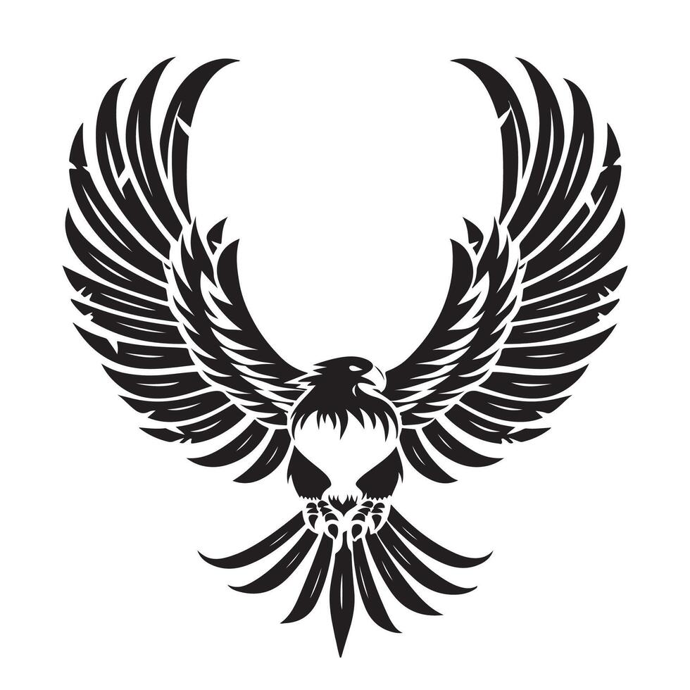 Eagle rising Wings Art, Logo, design vector