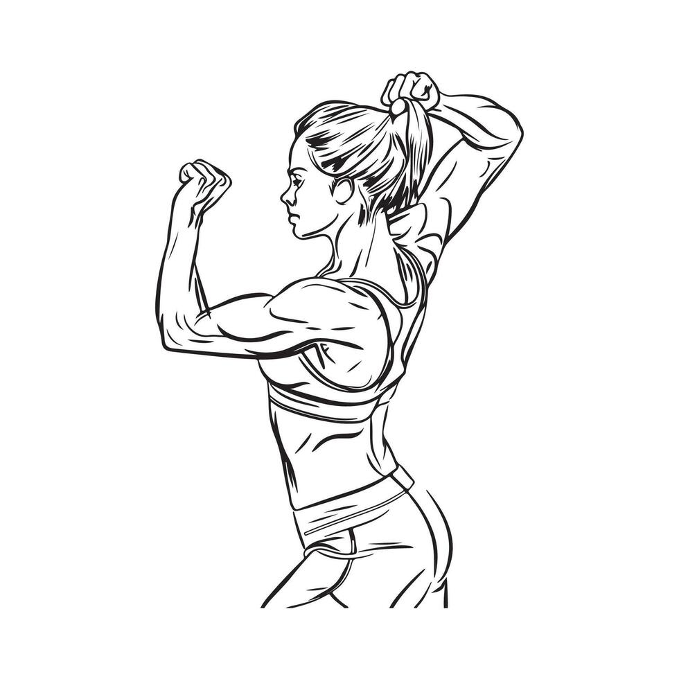 Female Wrestler Image Vector, art, Design vector