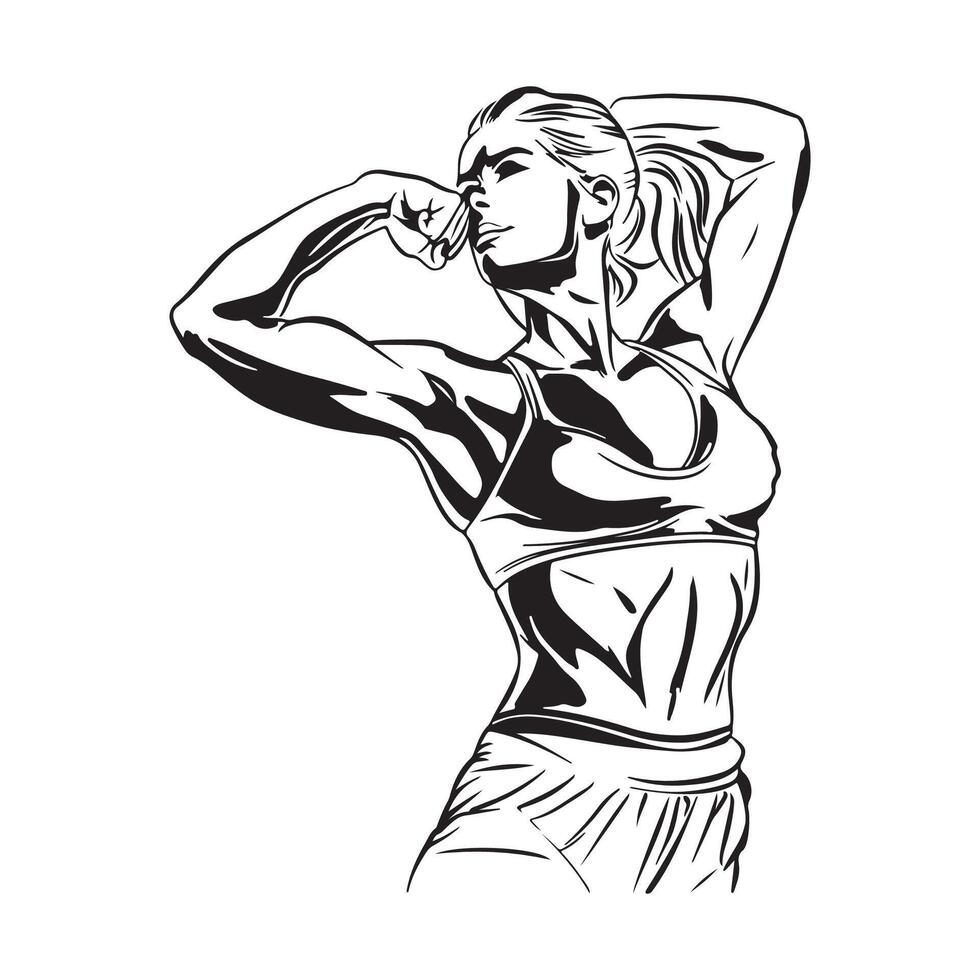 Female Wrestler Silhouette Image Vector, art, Design vector