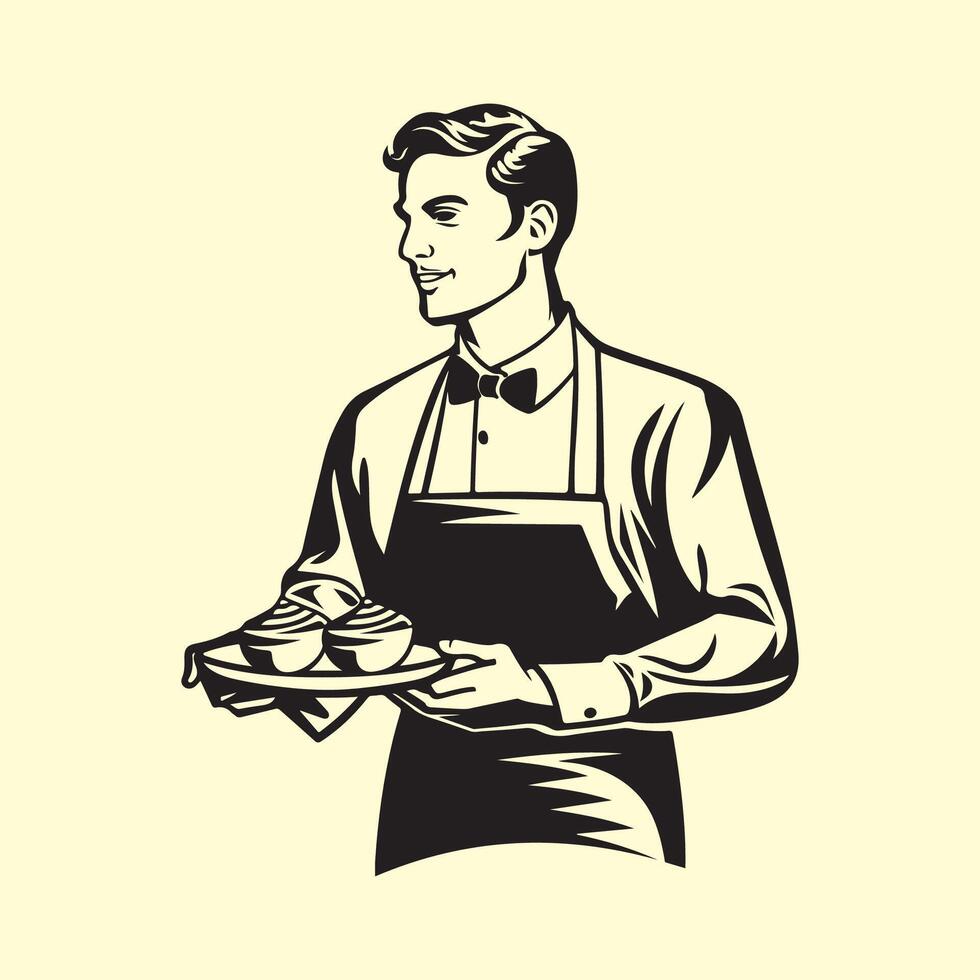 Restaurant Waiter Vector  Images