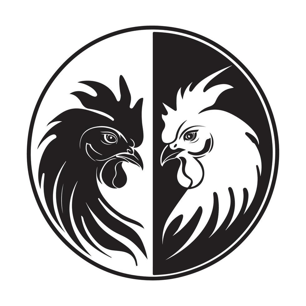 Fight Duel Rooster Vector Logo illustration Stock Vector