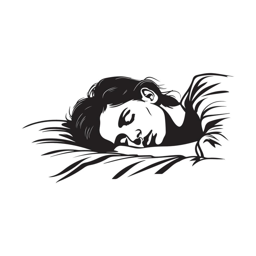 Sleeping Woman Vector Vector Art  and Graphics