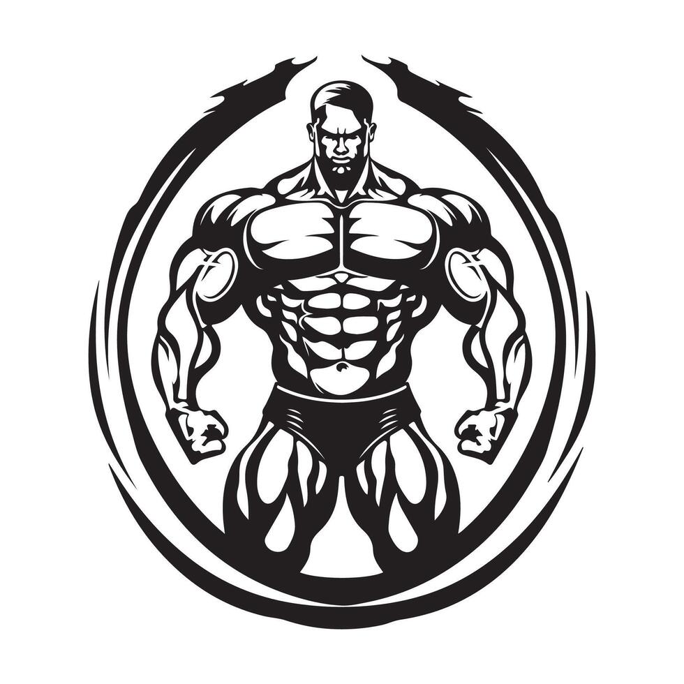 Bodybuilder male Image isolated on white Vector Image