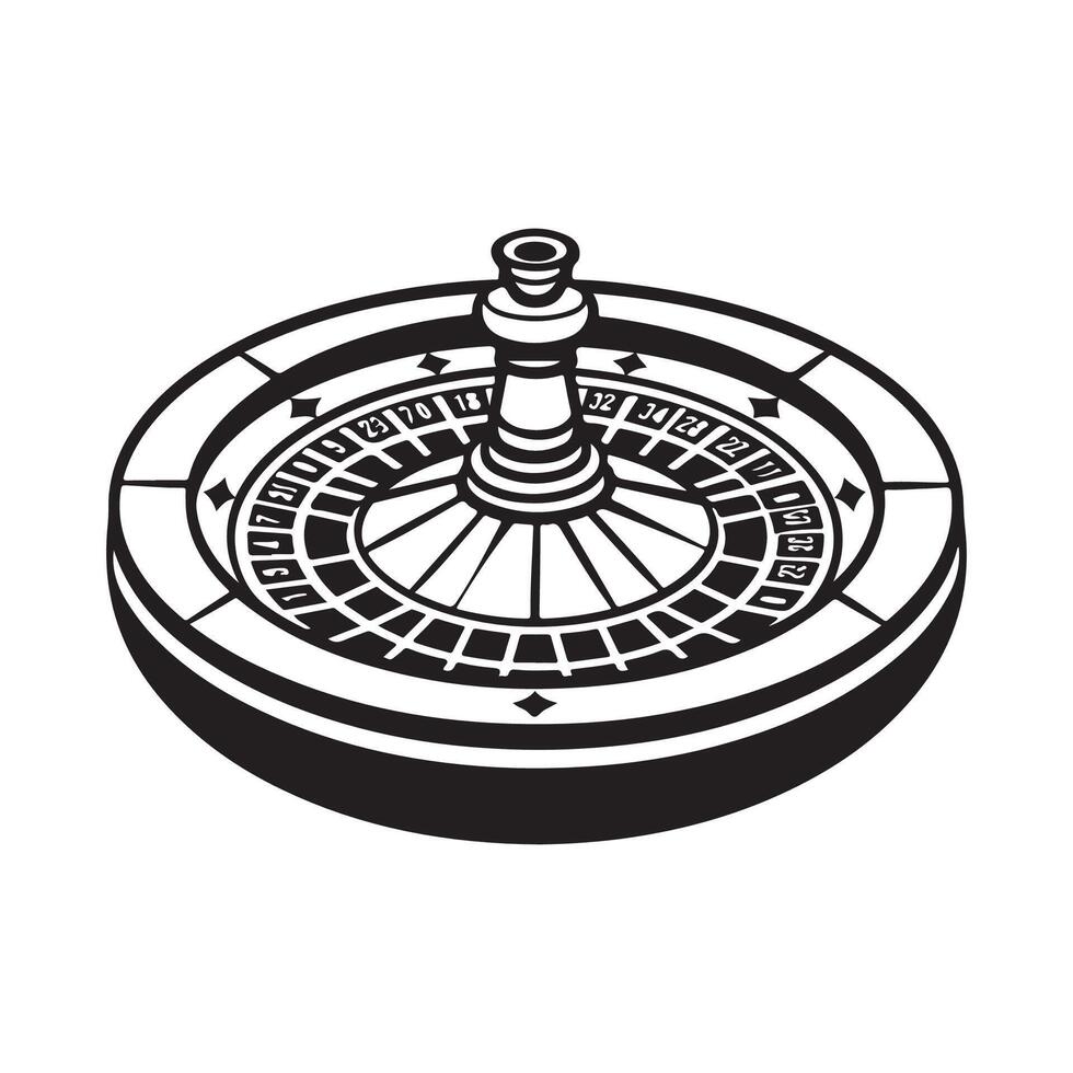 Casino Roulette Isolated On White Vector Stock Illustration