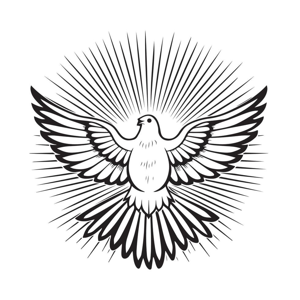 Peaceful Dove Vector Illustration, Design art