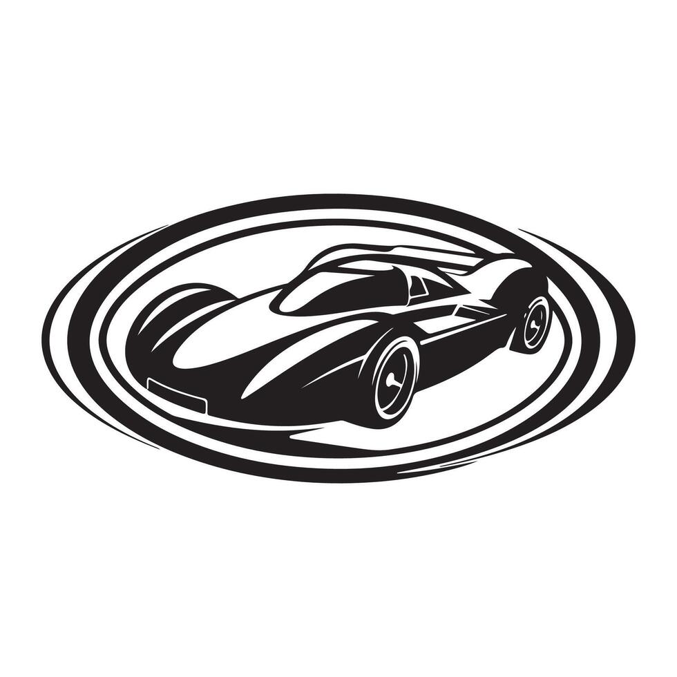 deporte coche logo diseño rápido silueta icono vector imagen