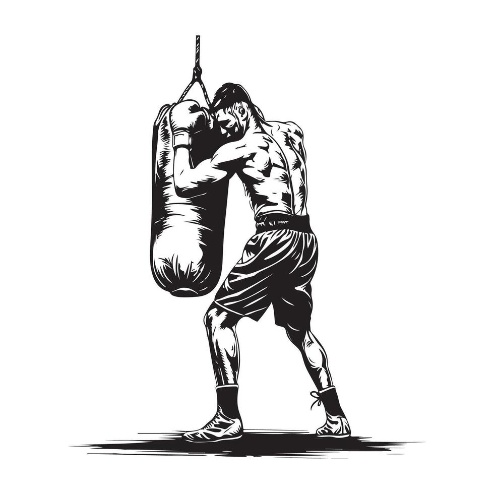 Boxer action punching Stock Vector Images