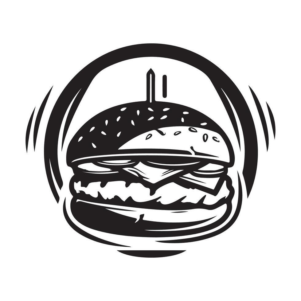 Burger fast food vector icon set. Isolated graphic logo design