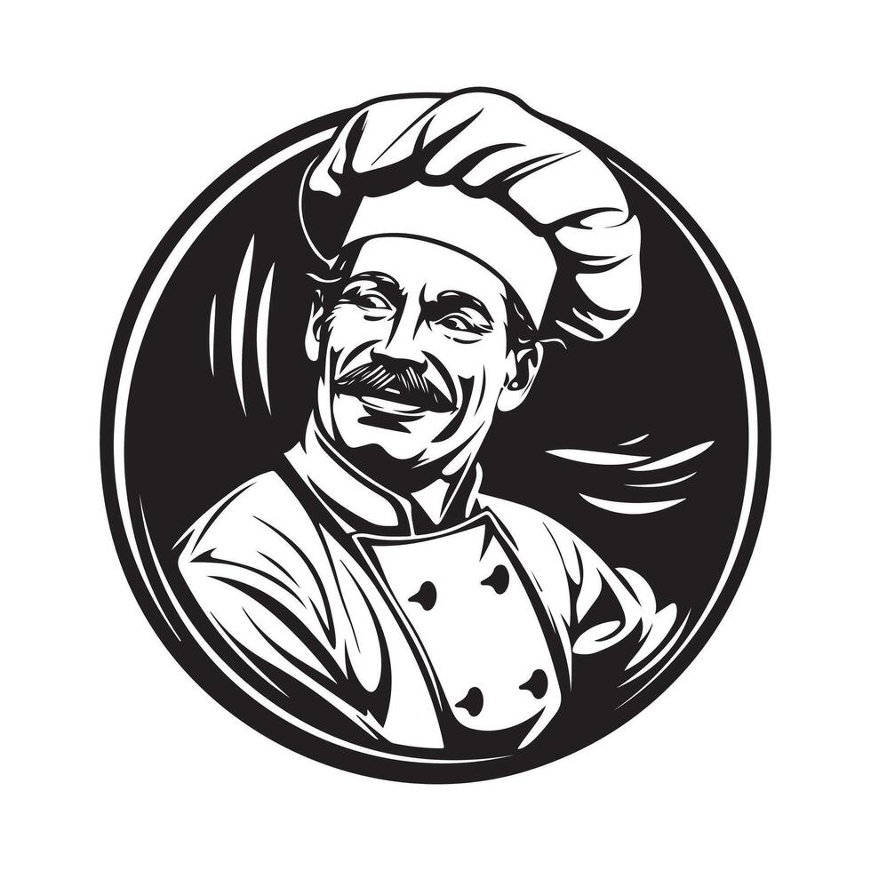 Cook, Chef Vector Logo. Illustration