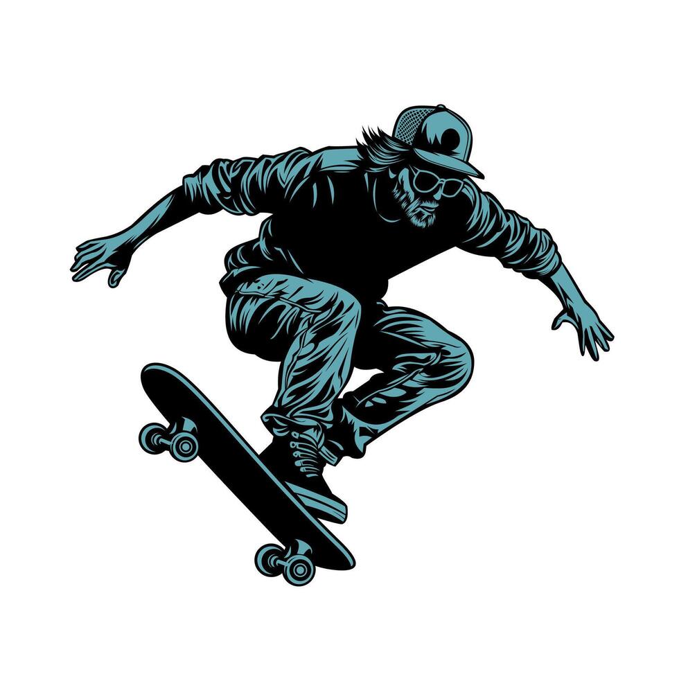 skateboard freestyle vector illustration