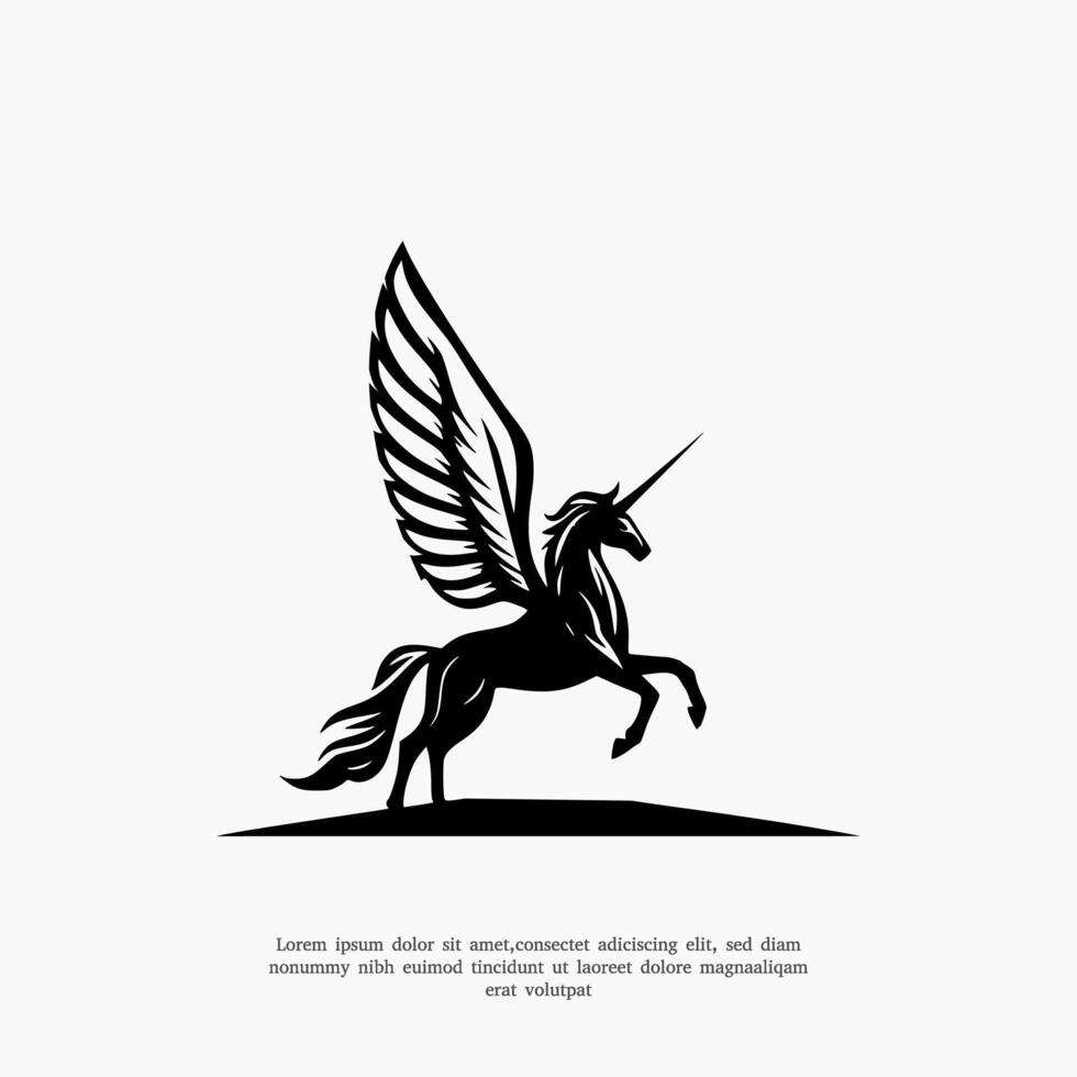 Pegasus horse logo Pegasus Skyline vector design inspiration template creative icon