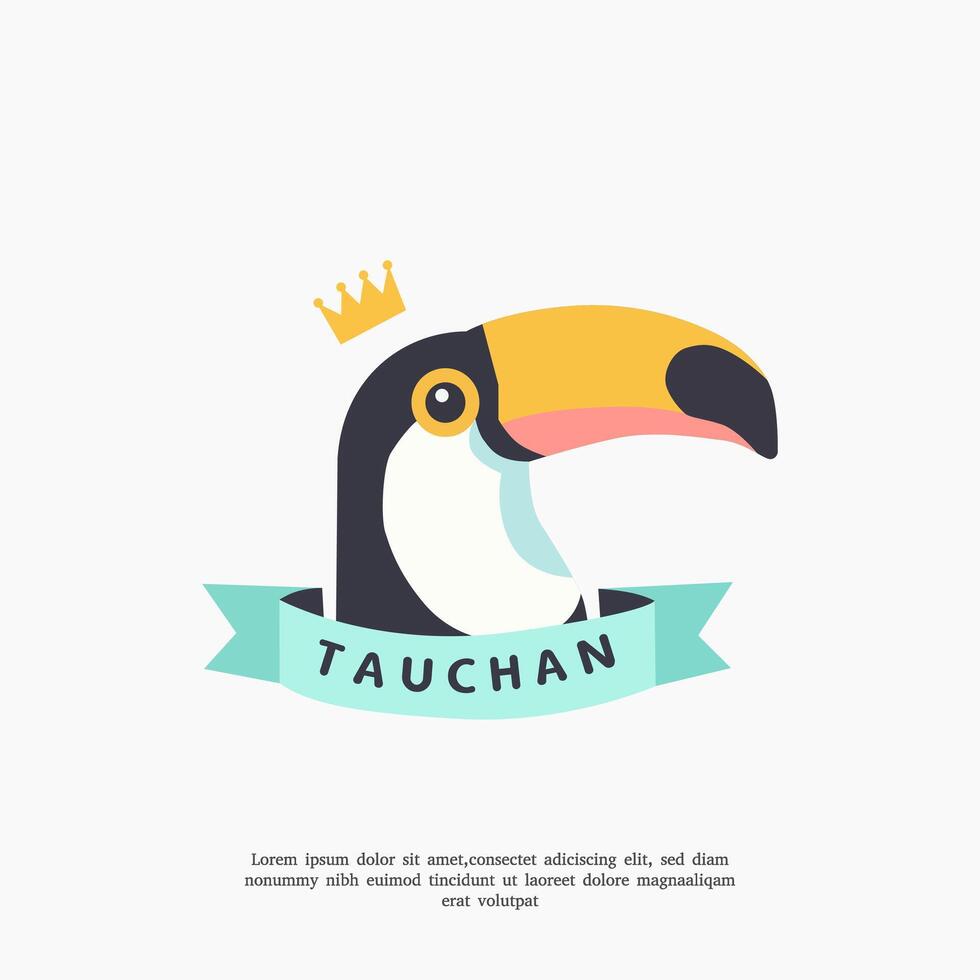 simple toucan head logo design template vector