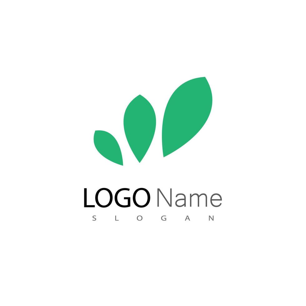 Green leaf logo vector template element symbol design