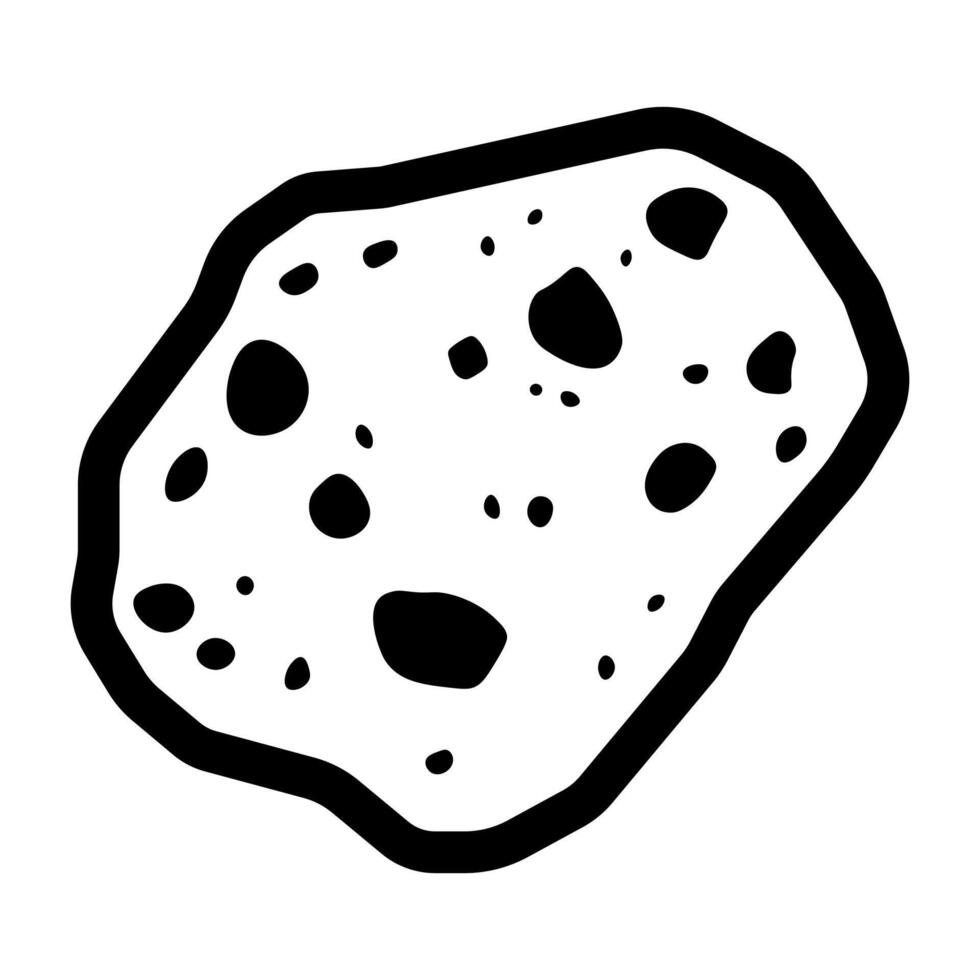 black vector asteroid icon isolated on white background