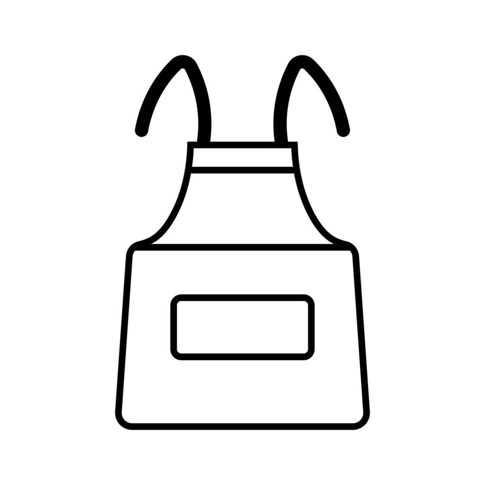 black vector apron icon isolated on white background