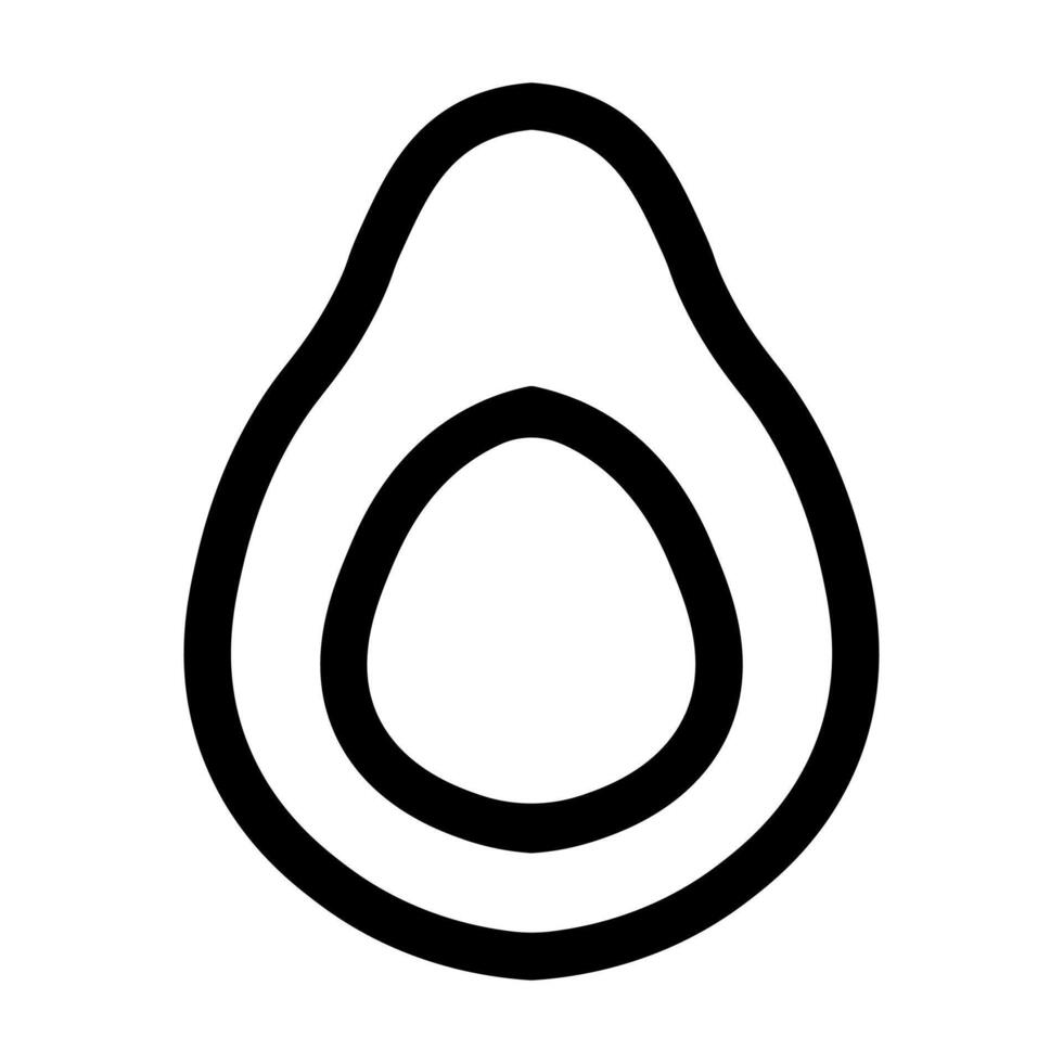 black vector avocado icon isolated on white background