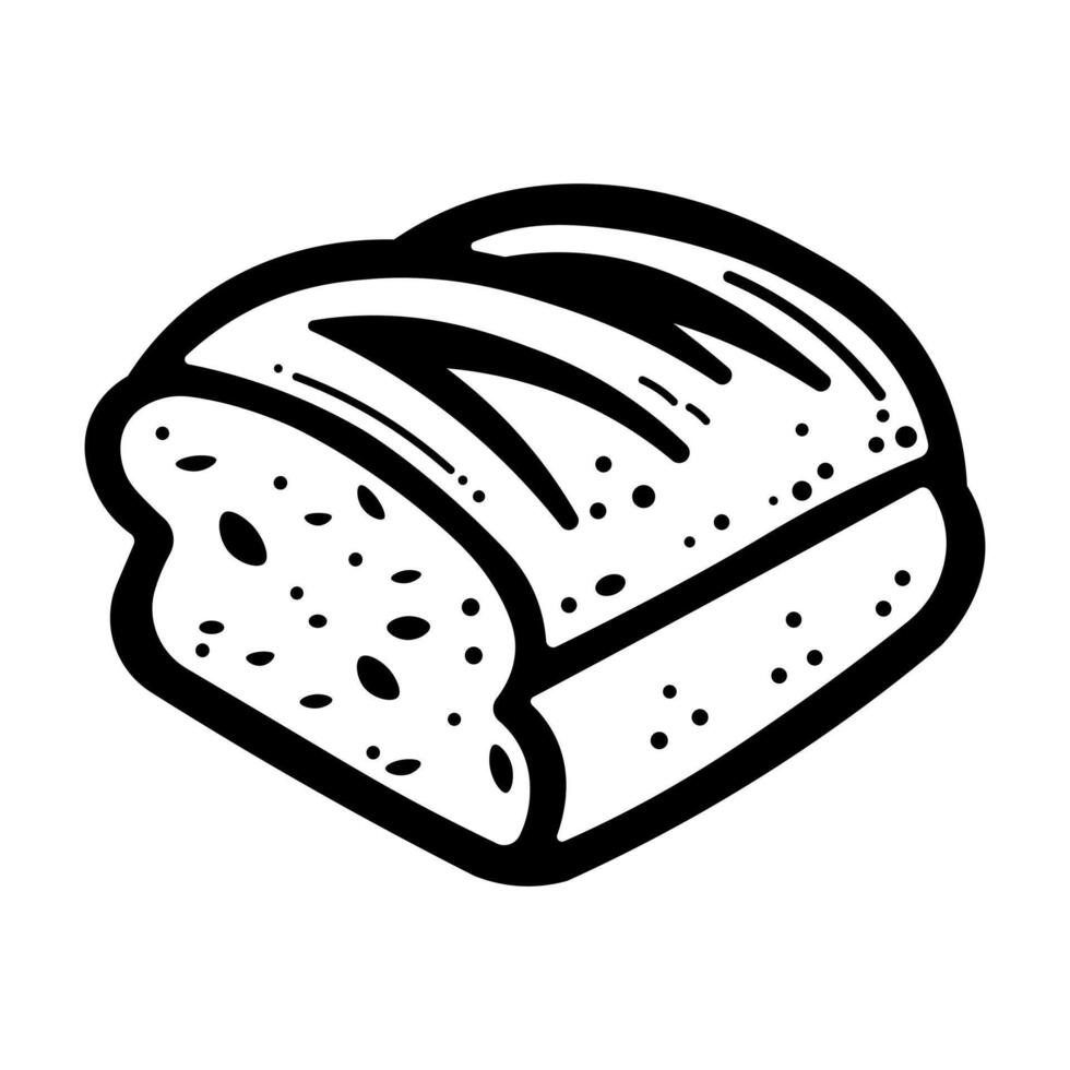 black vector bread icon isolated on white background