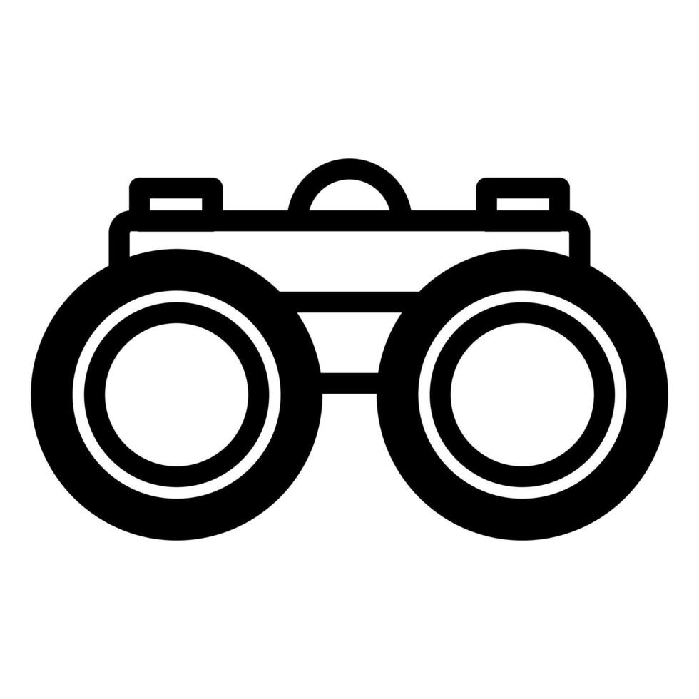 black vector binoculars icon isolated on white background