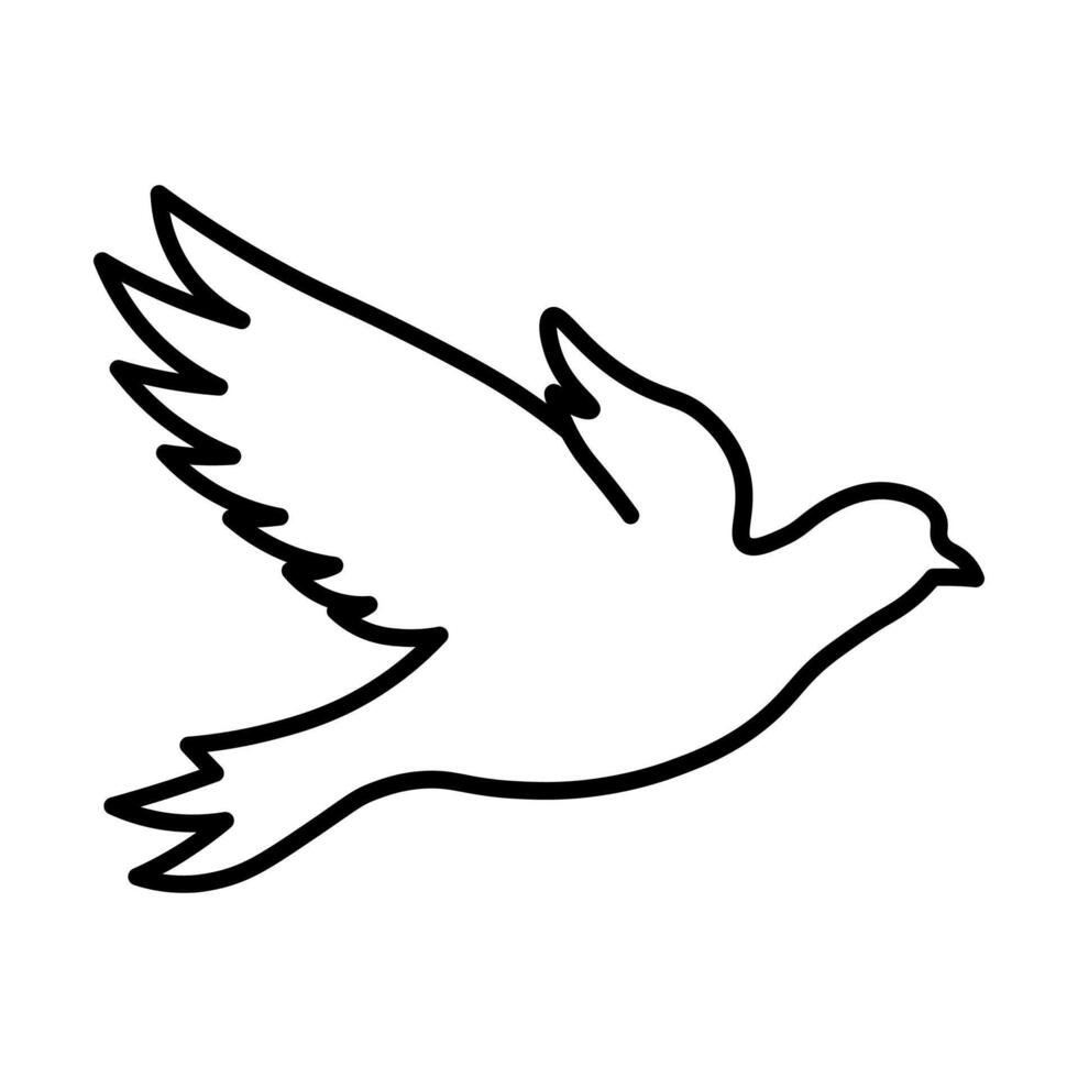 black vector bird icon isolated on white background
