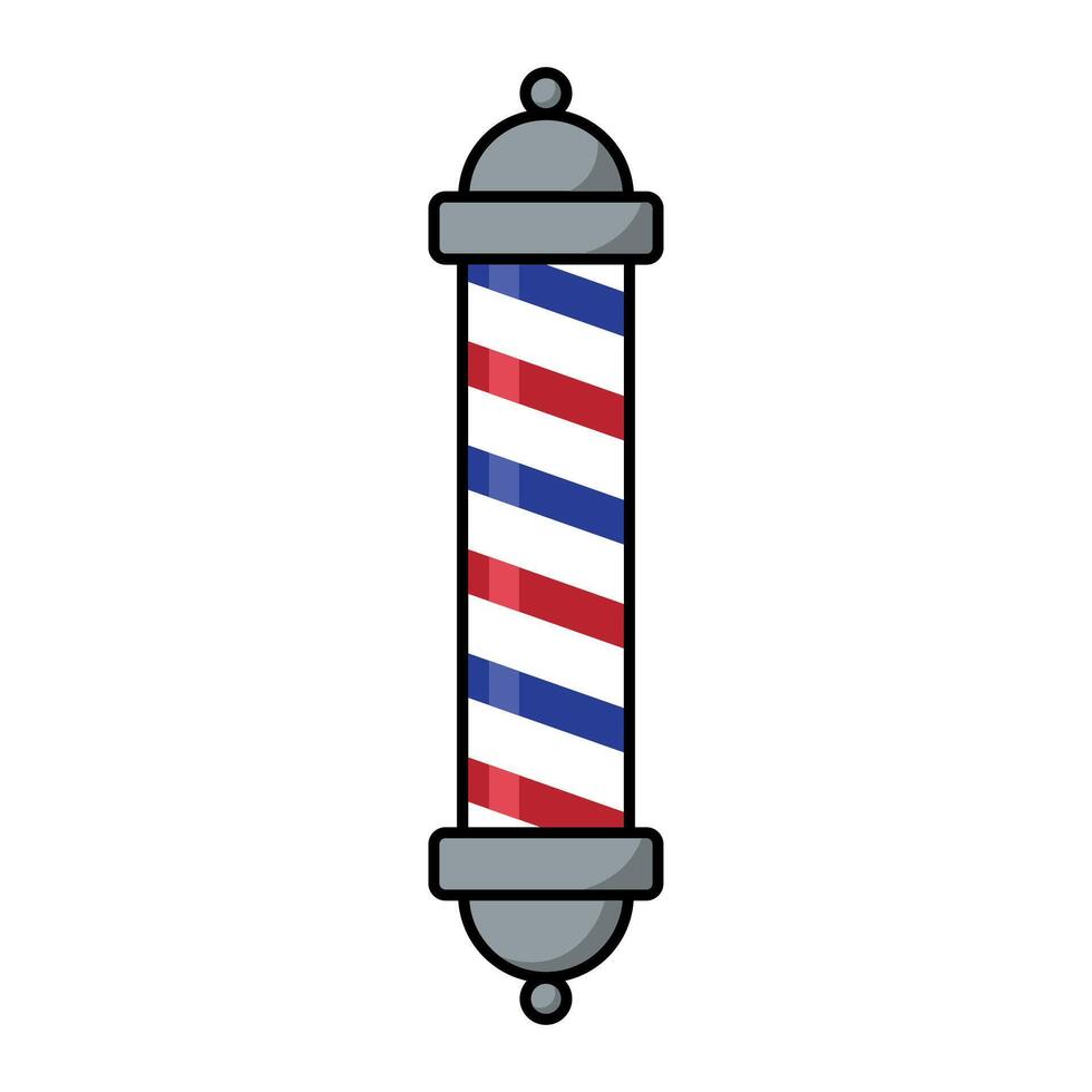 black vector barber pole icon isolated on white background