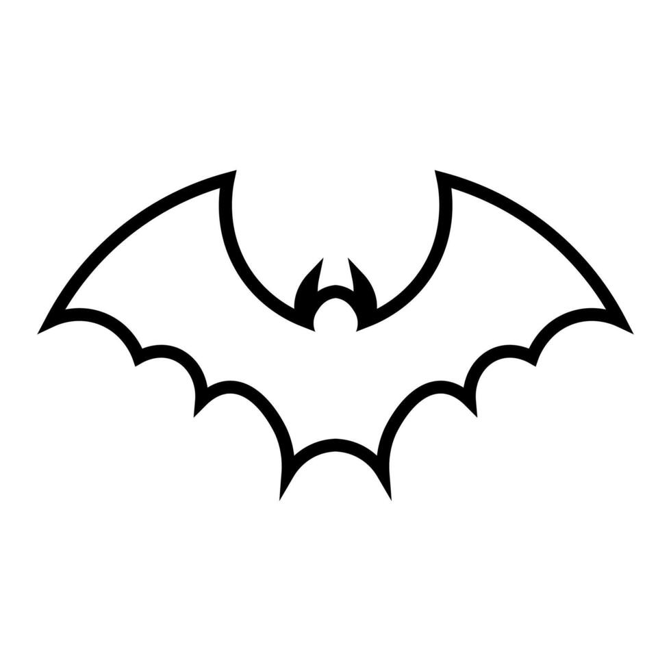 black vector bat icon isolated on white background