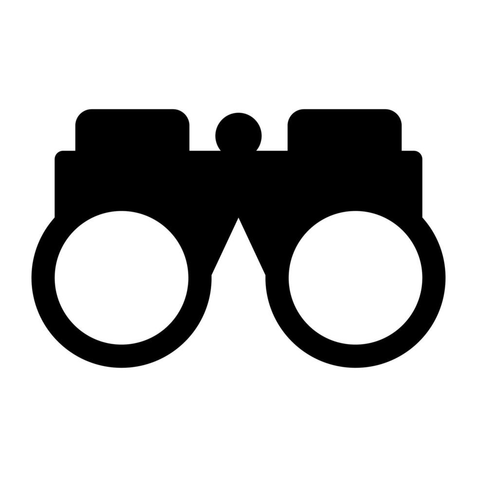 black vector binoculars icon isolated on white background