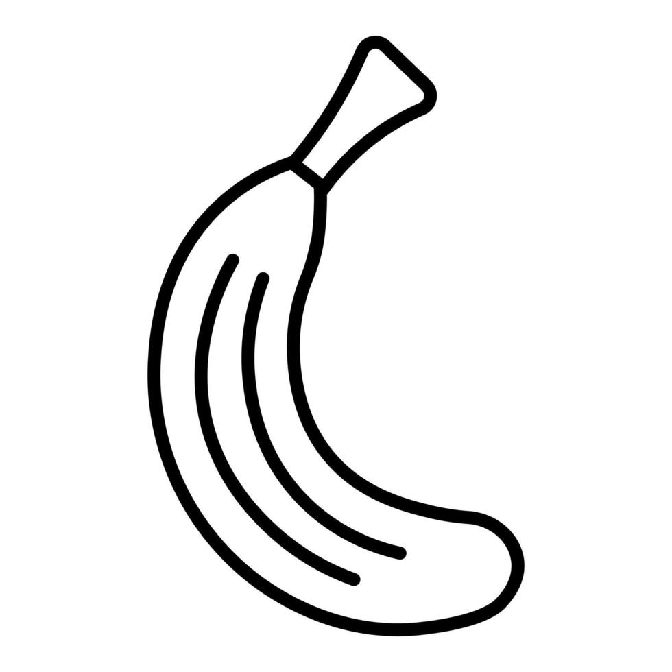 black vector banana icon isolated on white background