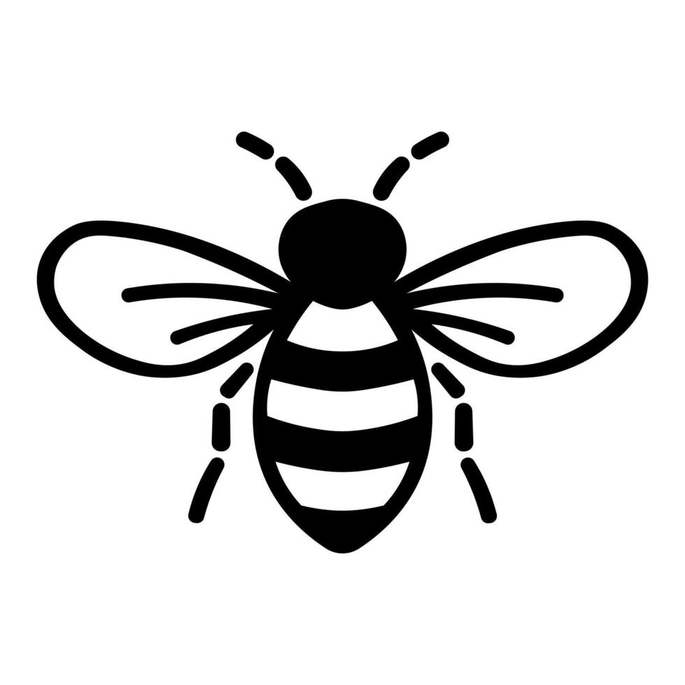 negro vector abeja icono aislado en blanco antecedentes