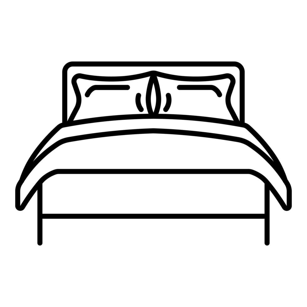 black vector bed icon isolated on white background