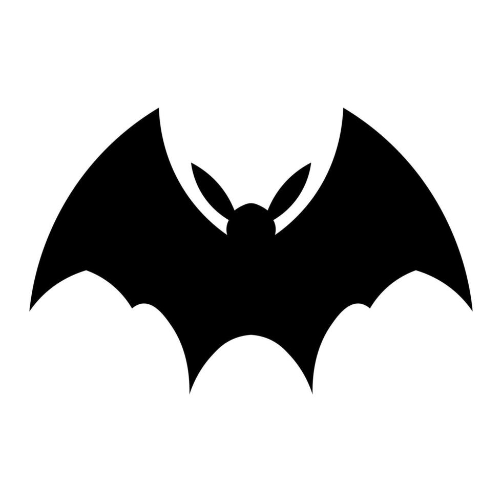 negro vector murciélago icono aislado en blanco antecedentes