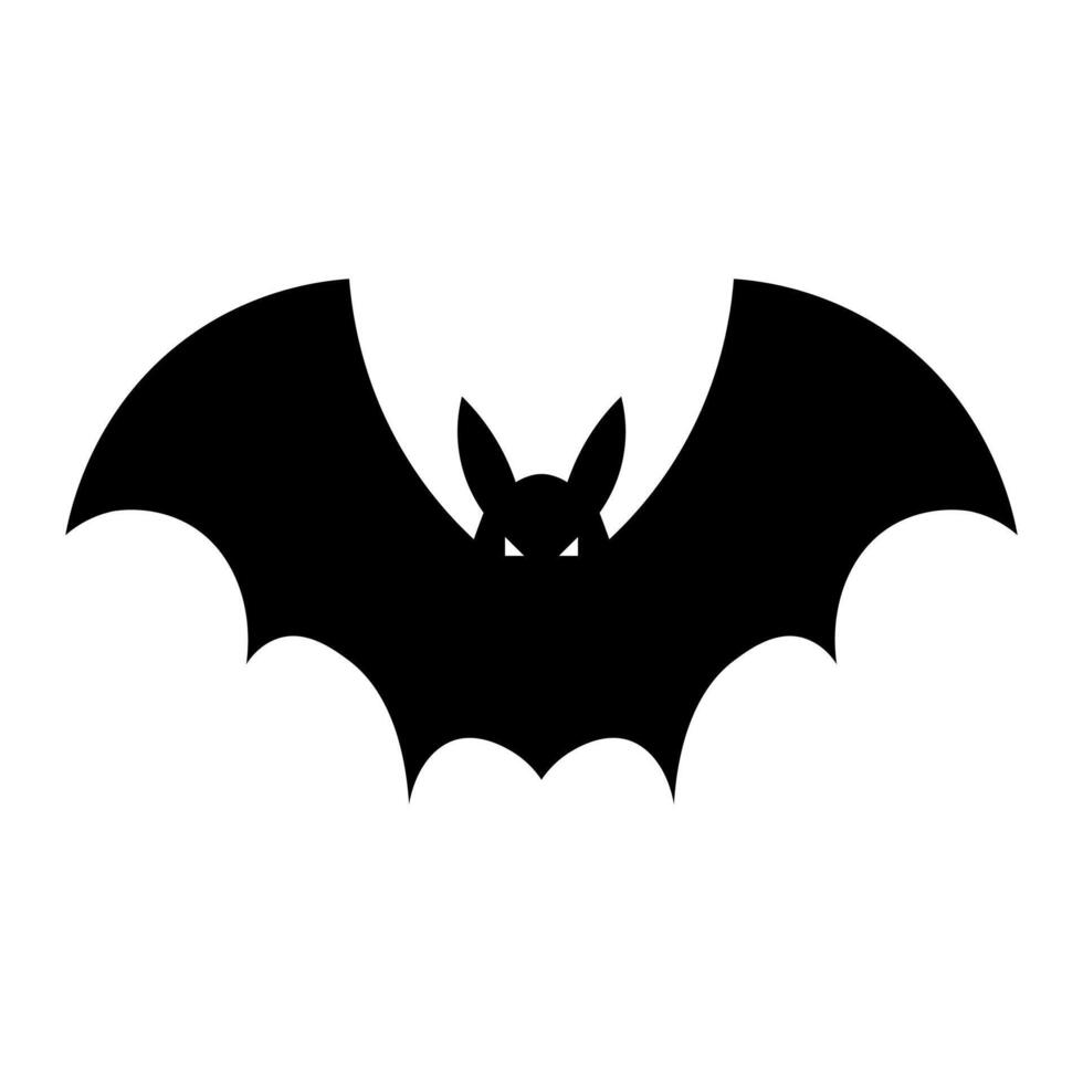 black vector bat icon isolated on white background