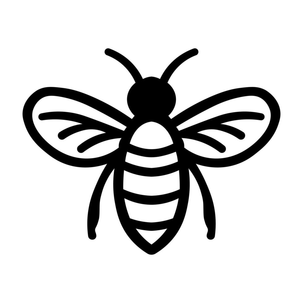 negro vector abeja icono aislado en blanco antecedentes