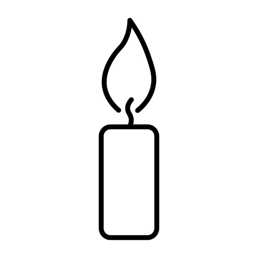 black vector candle icon isolated on white background