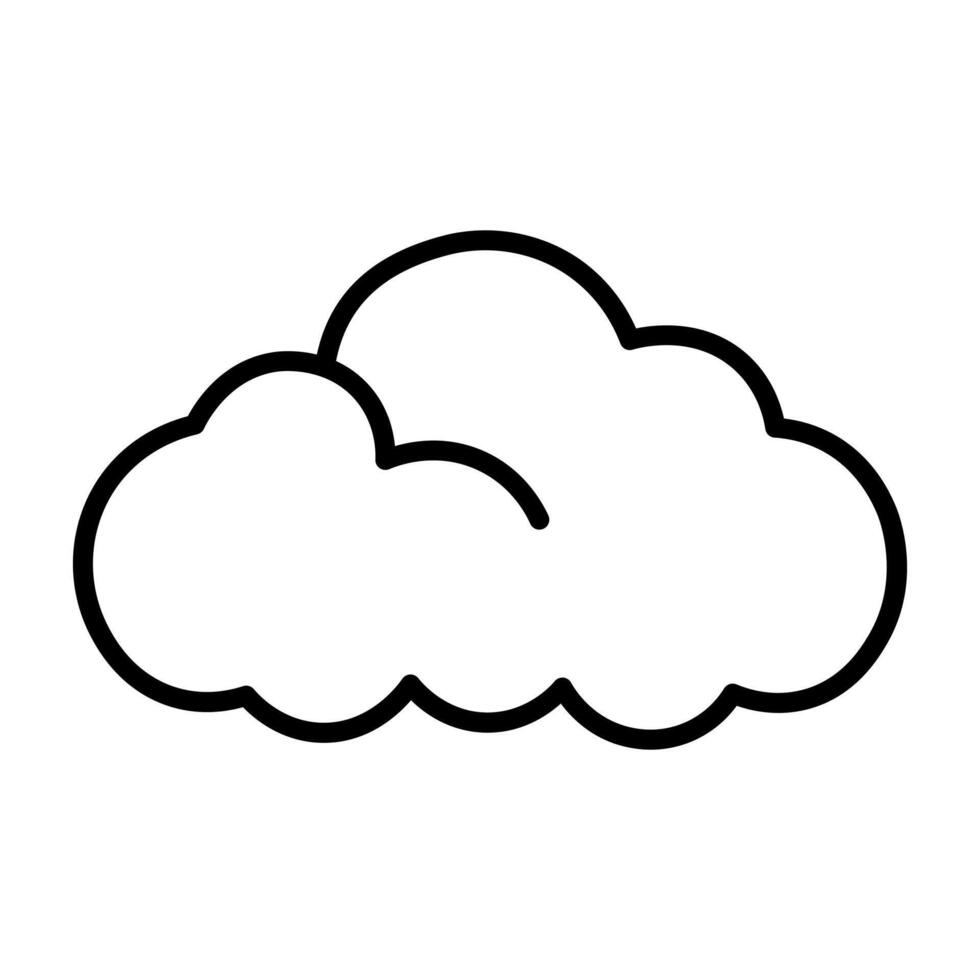 black vector cloud icon isolated on white background