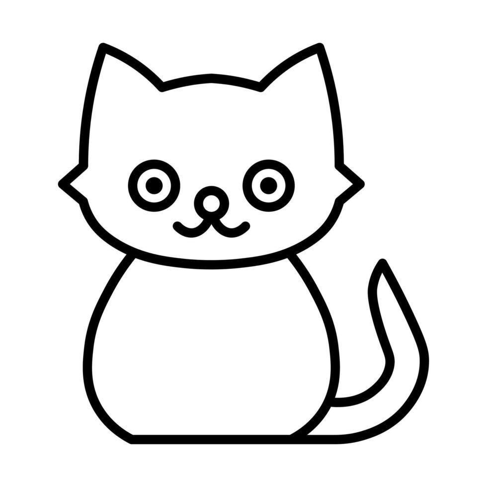 black vector cat icon isolated on white background