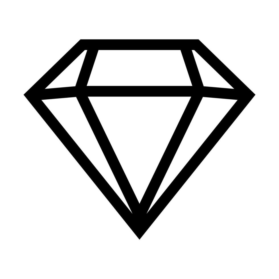 black vector diamond icon isolated on white background