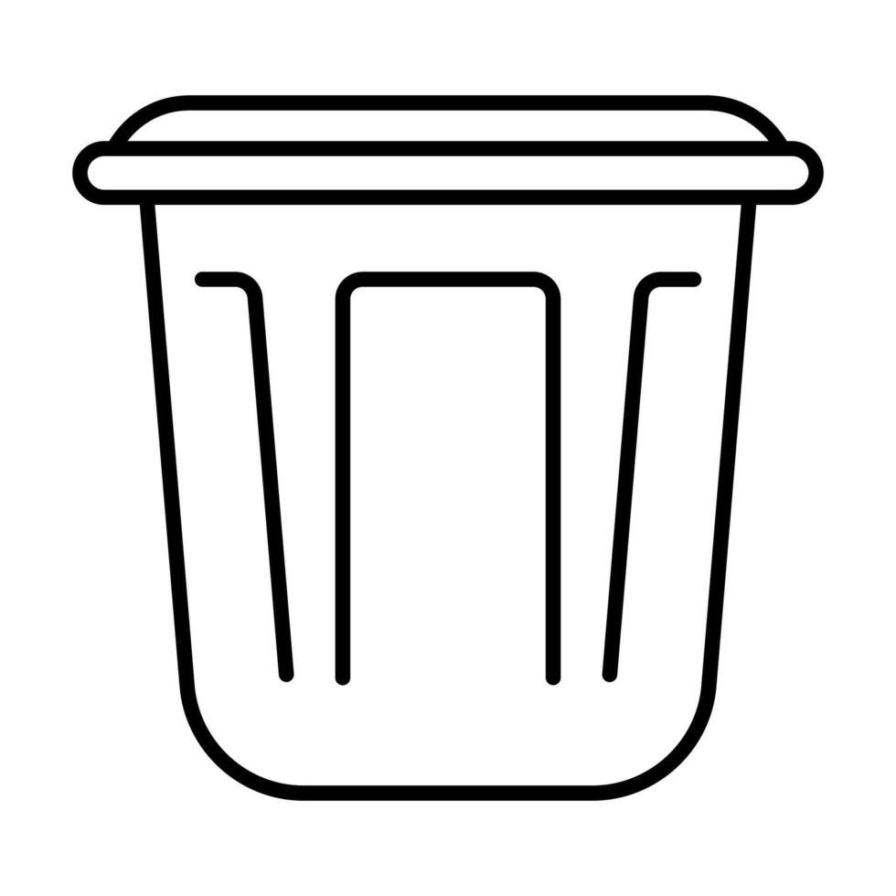 black vector dustbin icon isolated on white background