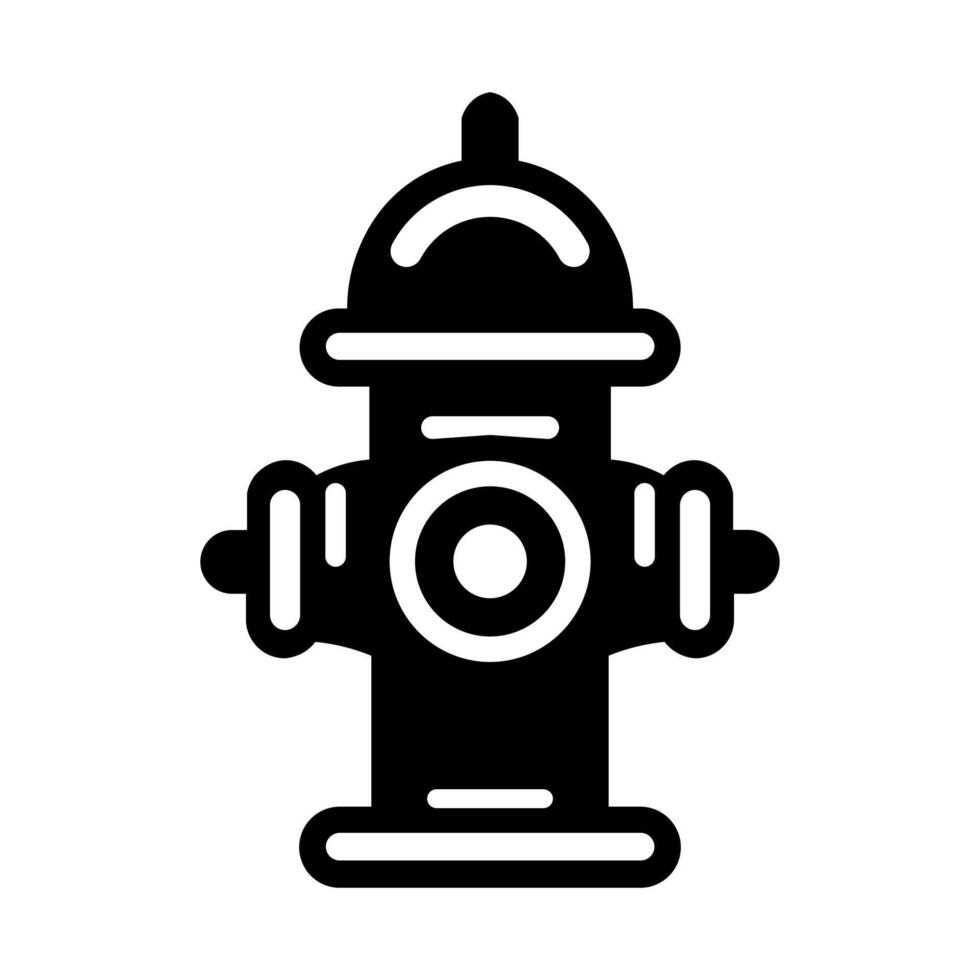black vector fire hydrant icon isolated on white background