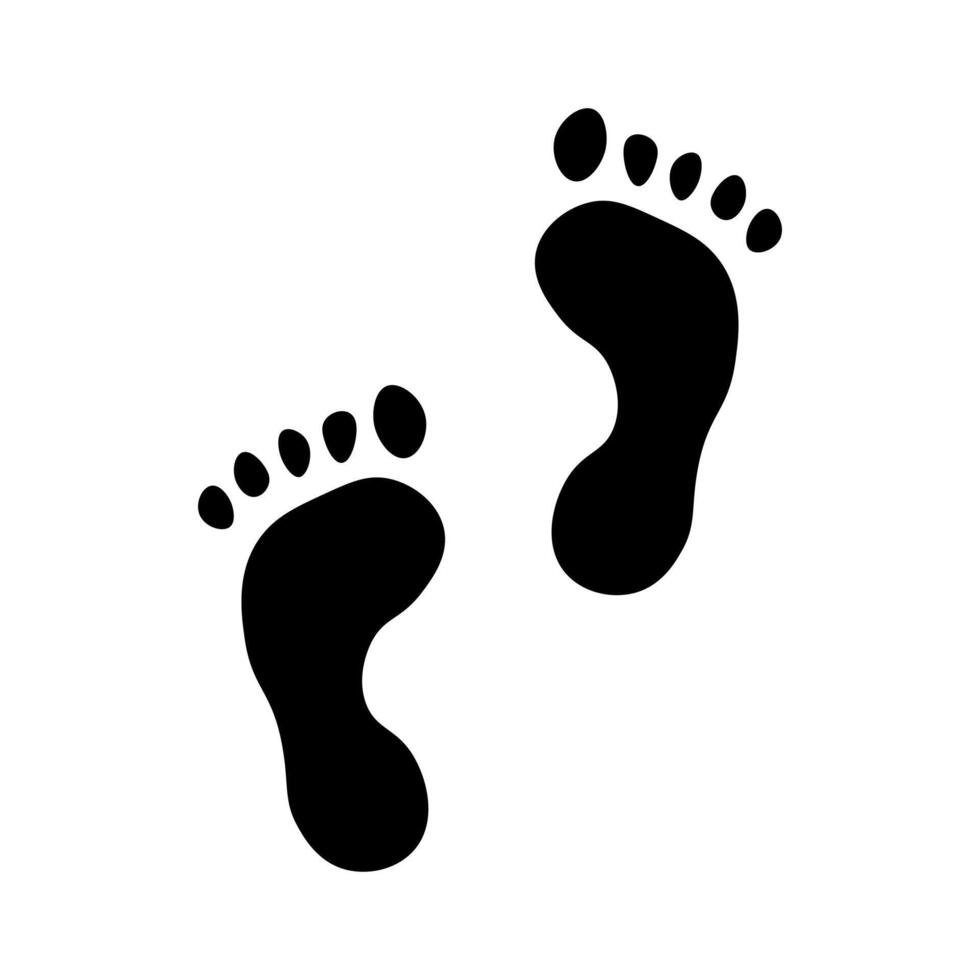 black vector feet icon isolated on white background