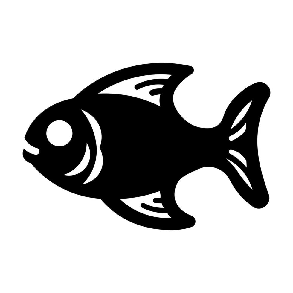 negro vector pescado icono aislado en blanco antecedentes