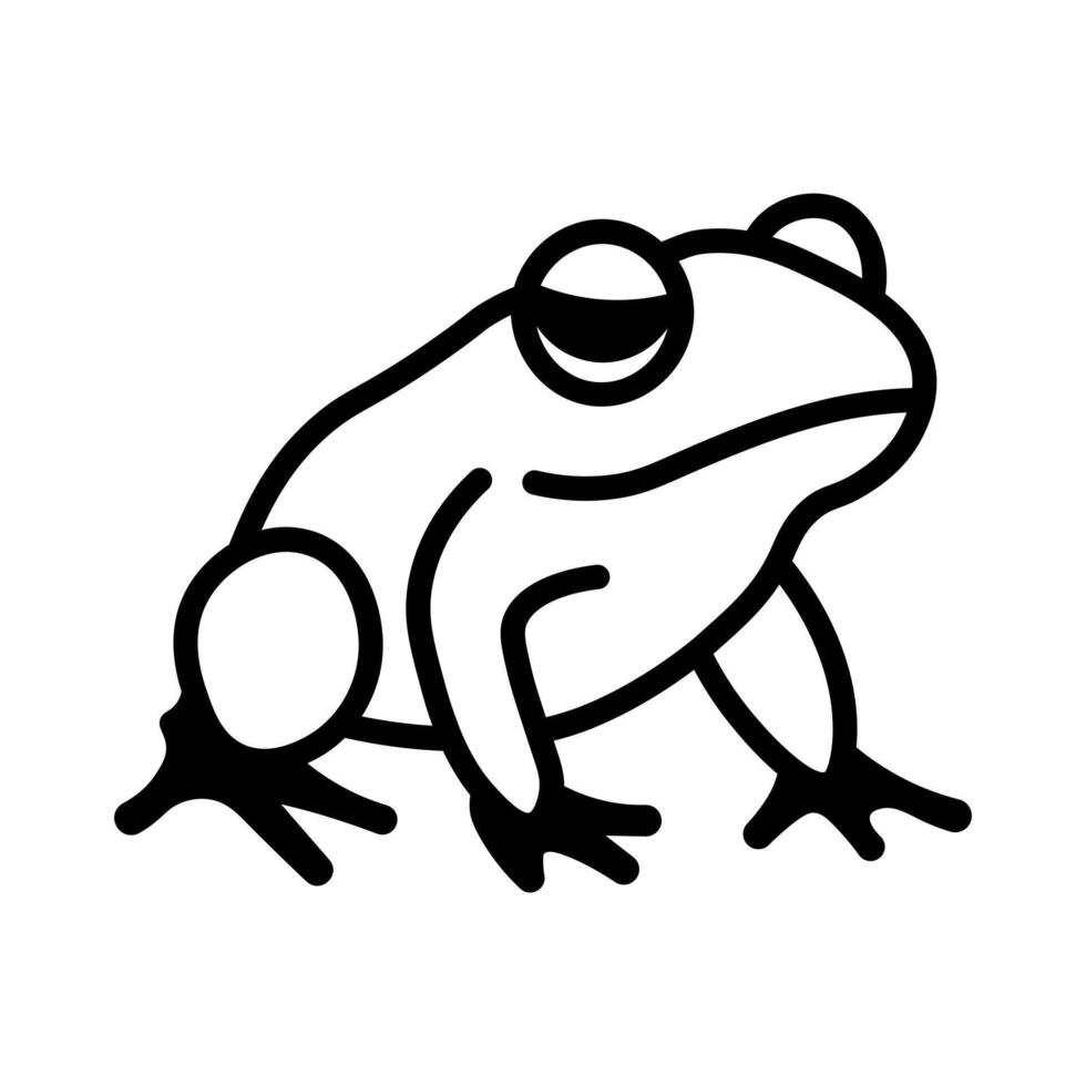 black vector frog icon isolated on white background