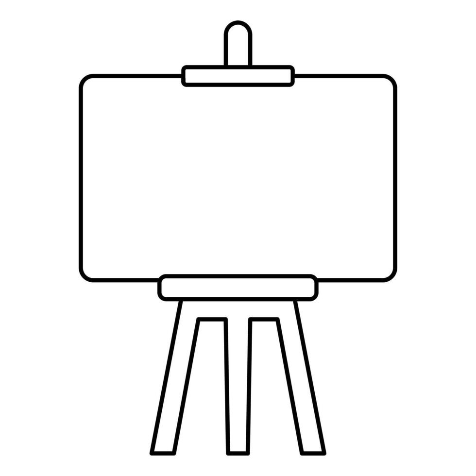 black vector easel icon isolated on white background