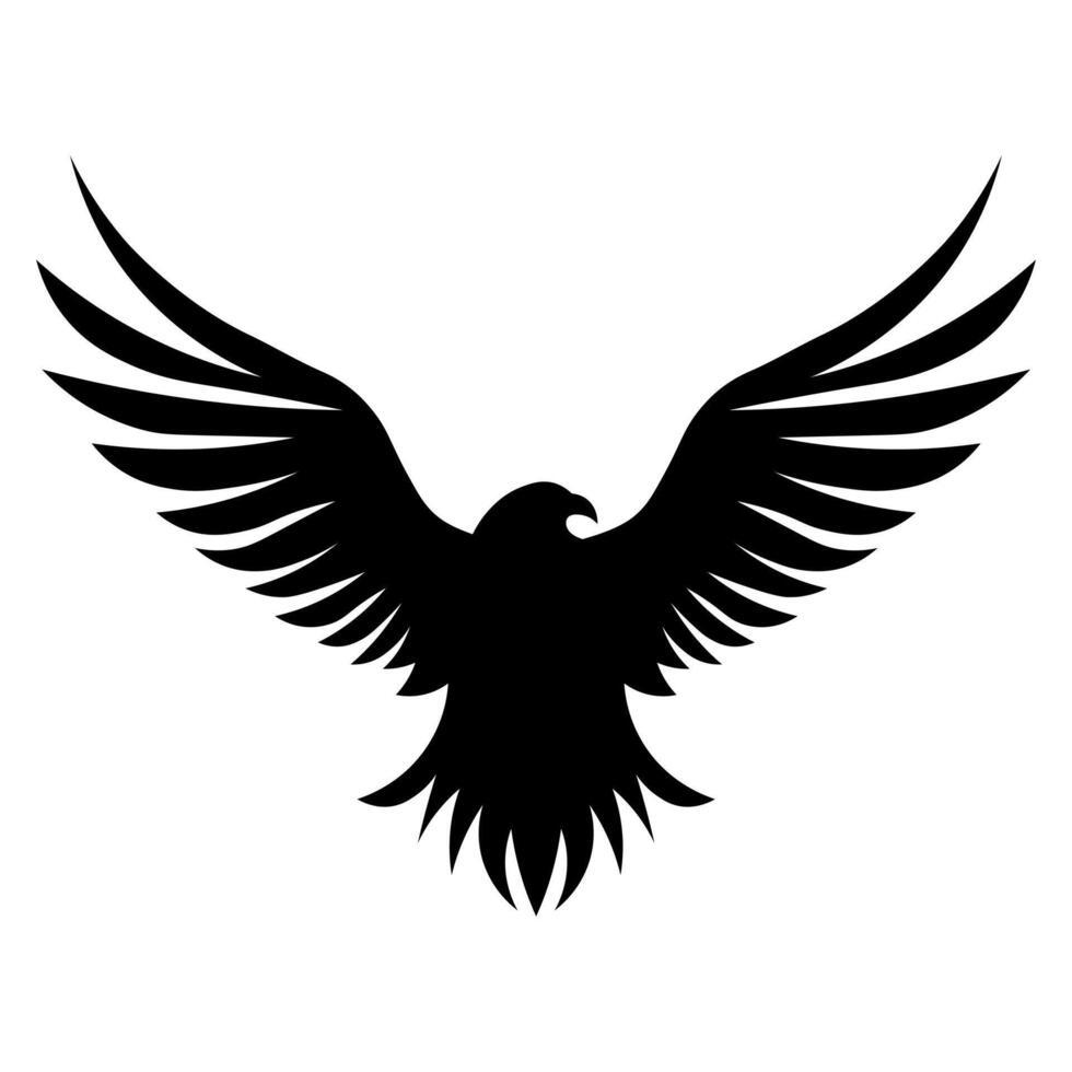 black vector eagle icon isolated on white background