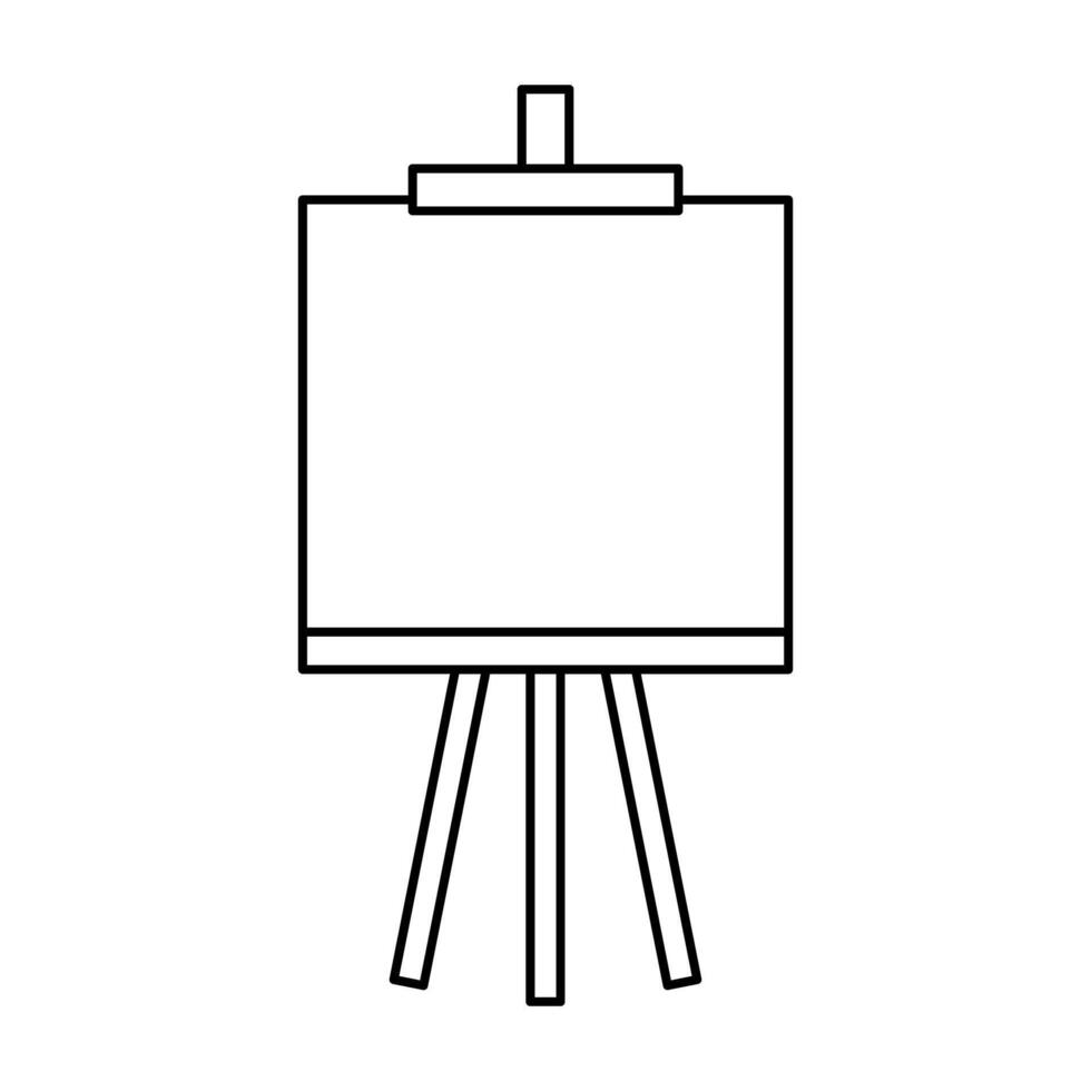 black vector easel icon isolated on white background