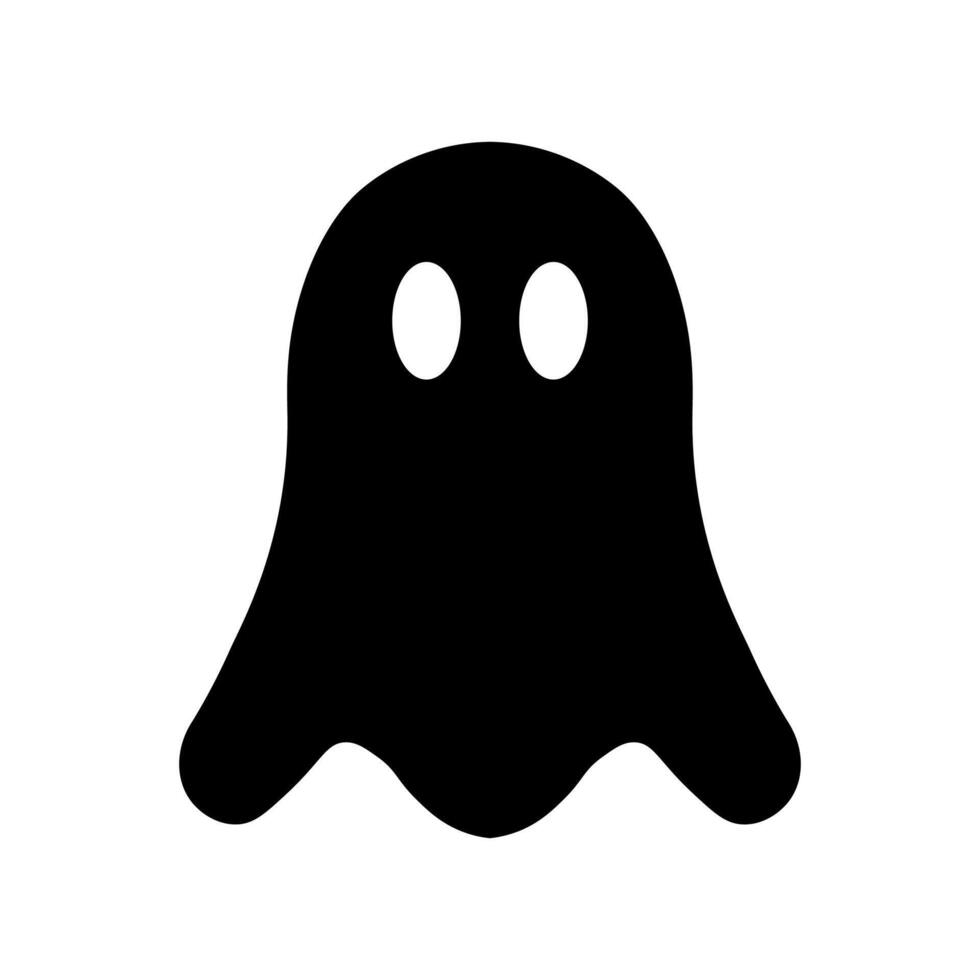 black vector ghost icon isolated on white background