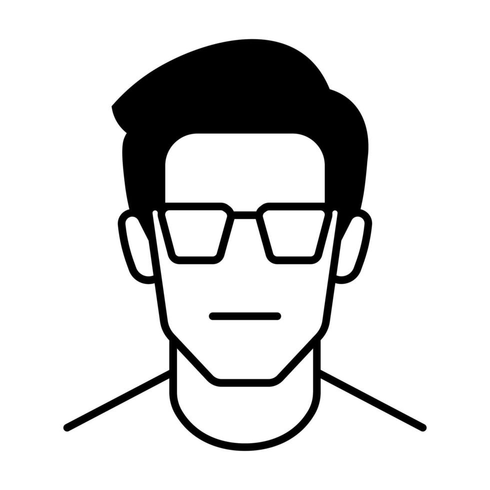 black vector geek icon isolated on white background