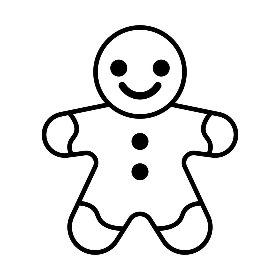 black vector gingerbread icon isolated on white background